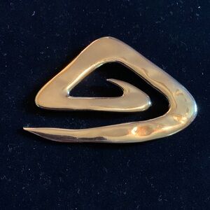 M. J. Ent Goldtone tribal swirl 3” pin in great condition